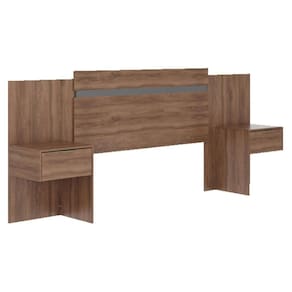 Cabeceira Cama Box Madeirado Urban 1114 c/ 2 Mesas e 2 Gavetas Flex Freijo ou Freijo Cinza - Carraro
