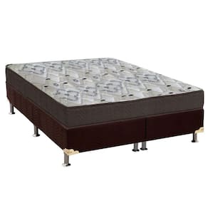 Cama Box Queen: Colchão Ortopédico Ortobom D45 Anatômico ISO 150 + Base CRC Suede Brown (158x198x18)