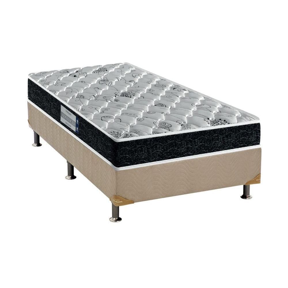 Cama Box Solteiro: Colchão Espuma Probel D45 Firmepedic Advanced Tech2000 + Base CRC Suede Clean(88x188)