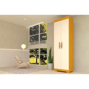 Armário Multiuso Casal Iris 2 Portas c/ Chave Nature/Off White - ACP