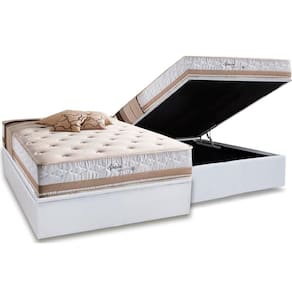 Conjunto Box Baú Casal: Colchão Molas Herval Maxspring Spain + Base CRC Courano White (138x188)