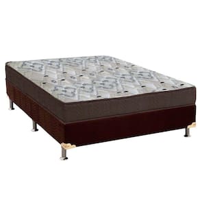 Cama Box Casal: Colchão Ortopédico Ortobom D45 Anatômico ISO 150 + Base CRC Suede Brown (138x188x18)