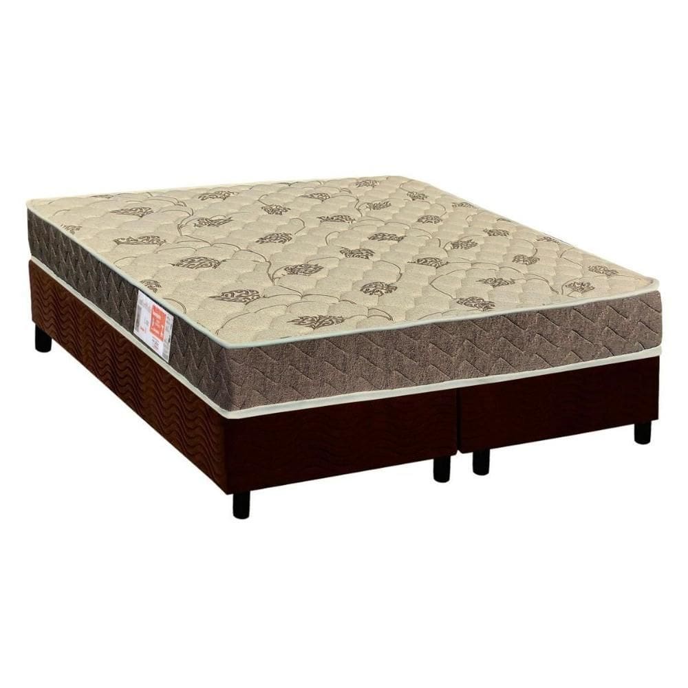 Conjunto Box Queen: Colchão Espuma Orthoflex D33 Comfortpedic Line + Base CRC Suede Brown (158x198)