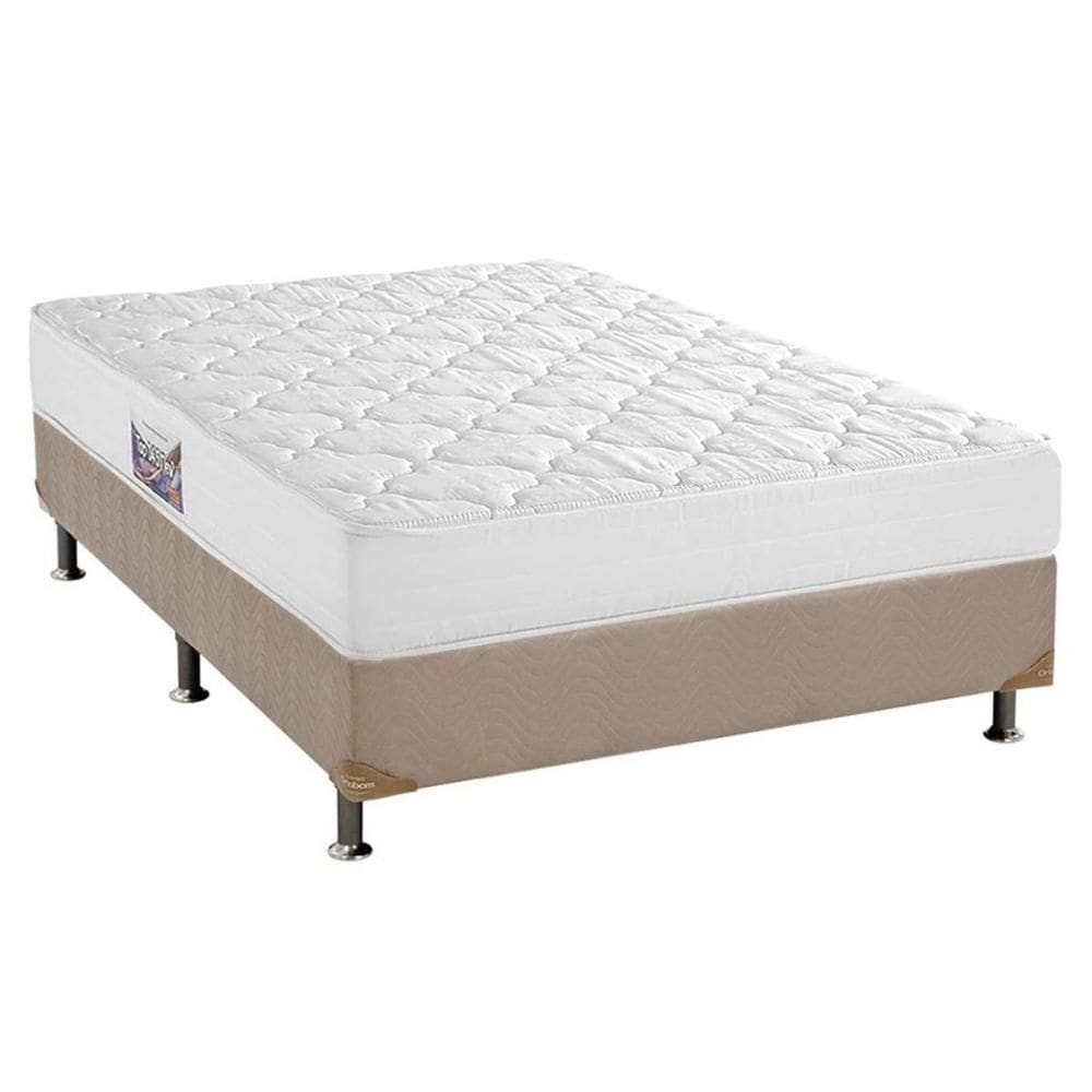 Conjunto Box Casal: Colchão Espuma Herval D45 Top + Base CRC Suede Clean (138x188)
