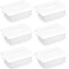 6 Cestos Organizadores para Cozinha 10L Caixas Plásticas Organizadoras Alimentos com Tampa