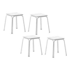 Kit 2 Banquetas Sala Jantar 1748 4 Un Branco/Courano Branco - Carraro