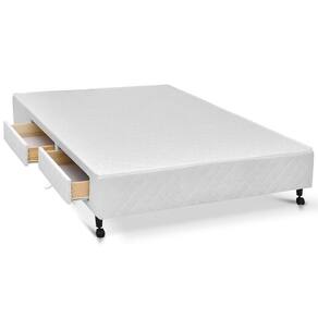 Cama Box Base c/ Gavetas Queen Poli Tecido White (158x198x23-c/4 Gavs (2 uni 79X198)) - Castor
