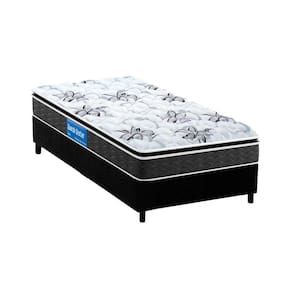 Conjunto Box Solteiro: Colchão Espuma Probel D40 Guarda Costas Premium Hiper Firme + Base CRC Suede Black (88x188)