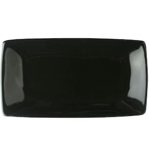 Kit 24 Bandejas 22cm Porcelana Germer Prato Sushi Restaurante Oriental Rasa Preto