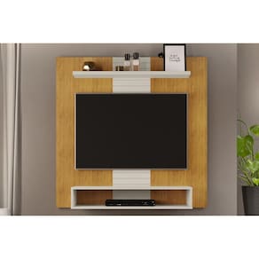 Painel Home p/ TV até 47 Pol Smart c/ Prateleira e Nichos 120x120cm Cedro/Bali - DJ Móveis