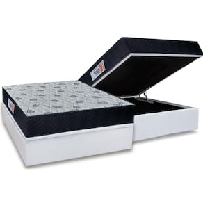 Cama Box Baú Casal: Colchão Ortopédico Orthoflex Foggia Sogni Unic Face + Base CRC Courano White (138x188)