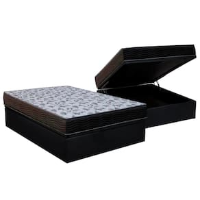 Cama Box Baú Casal: Colchão Anatômico Ortobom D33 ISO 100 Ultra Firme + Base CRC Courano Black (138x188)