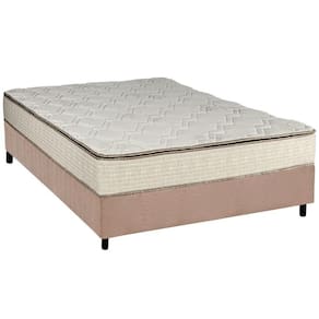 Conjunto Box Casal: Colchão Molas Luckspuma Bonnel Montreal + Base CRC Suede Clean (138x188)