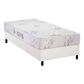 Conjunto Box Solteiro: Colchão Espuma Luckspuma D45 Gran Luck + Base CRC Courano White (88x188)