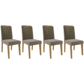 Kit 4 Cadeiras Sala Jantar Nicole 4 Un Savana/Suede Joli - Cimol