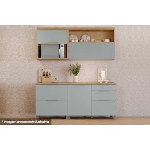 Cozinha Completa Marquesa Gourmet 4 Peças (2Aéreos+2Balcões) C4P20 Nature/Verde - Nesher
