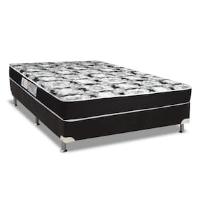 Conjunto Box Casal: Colchão Espuma Luckspuma D45 Gran Luck Black Pró Saúde + Base CRC Suede Black (138x188)