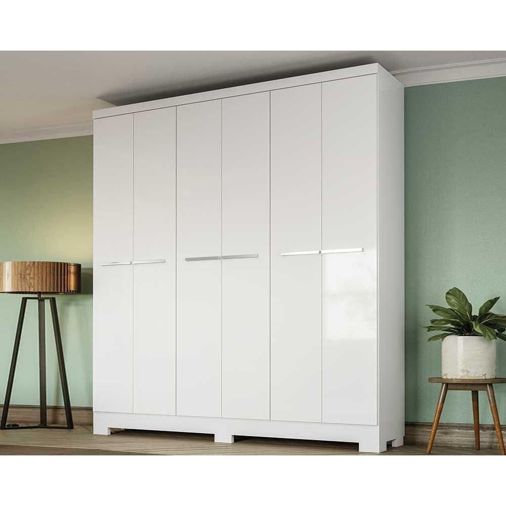 Guarda Roupa 6 Portas Open e 2 Gavetas E530 Branco - Kappesberg