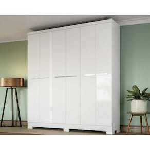 Guarda Roupa 6 Portas Open e 2 Gavetas E530 Branco - Kappesberg