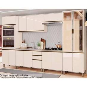 Cozinha Completa Connect 7 Peças (2Aéreos+2Balcões+2Paneleiros+1Complemento) C5P89 Off White - Henn