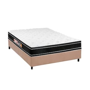 Conjunto Box Casal: Colchão Espuma Castor D33 Black e White + Base CRC Suede Clean (138x188)