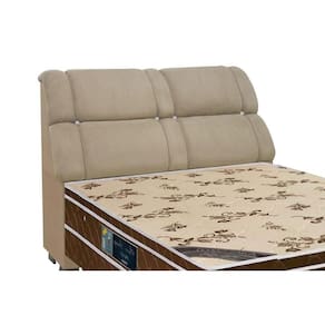 Cabeceira Cama Box Estofada Queen Imperador Suede Marrom Taupe - Simbal