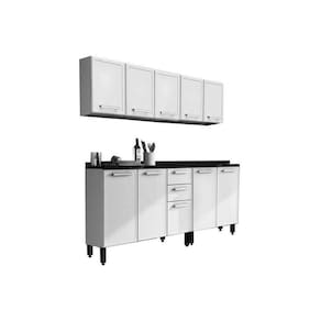 Cozinha Completa Gourmet 4 Peças (2Aéreos+2Balcões) C4P68 Branco - Bertolini