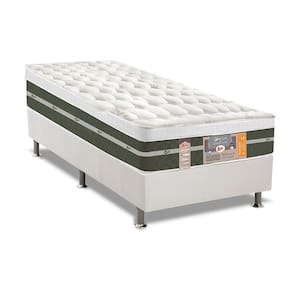 Cama Box Solteiro: Colchão Molas Castor Bonnel Silver Star Air + Base CRC Courano White(88x188)