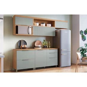 Cozinha Completa Marquesa Gourmet 5 Peças (3Aéreos+2Balcões) C5P29 Nature/Verde - Nesher