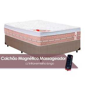 Cama Box Casal: Colchão c/ Vibro Massagem Castor Tecnopedic Premium Niponpedic Magnético + Base CRC Courano Clean (138x188)