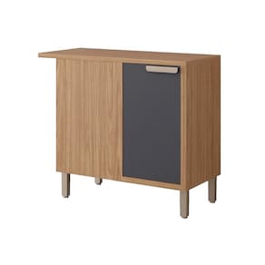 Módulo Cozinha MGM Eloise Balcão c/ Tampo Nicho de Canto c/ 1 Porta 92cm Freijo/Titanium-MGM