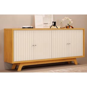 Buffet de Sala Jantar Brise c/ 4 Portas Cedro/Off White - DJ Móveis