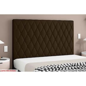 Cabeceira Cama Box Estofada Casal Camponesa Plus Suede Cacau - Simbal