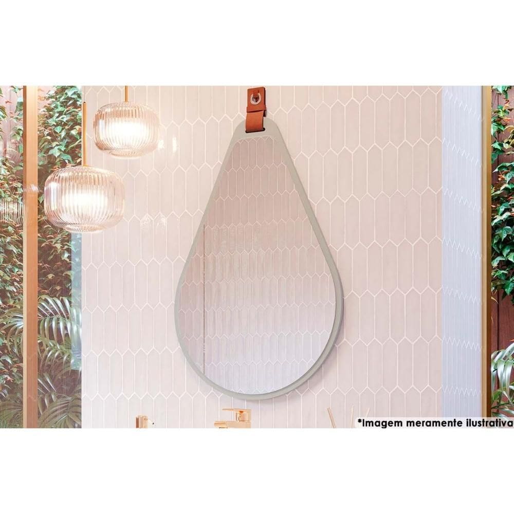 Espelho Quarto de Casal Gota 50X76cm Pistache/Freijo - MGM