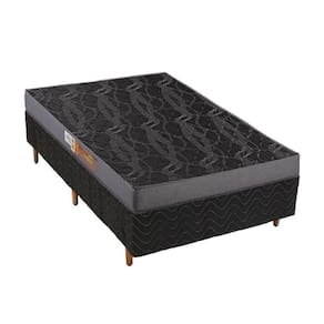 Conjunto Box Solteiro: Colchão Espuma Polar Pérola + Base CRC Suede Black (88x188)