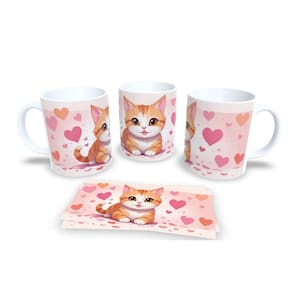 Caneca Cerâmica Personalizada Gato Gatinhos Laranja - Modelo 785037