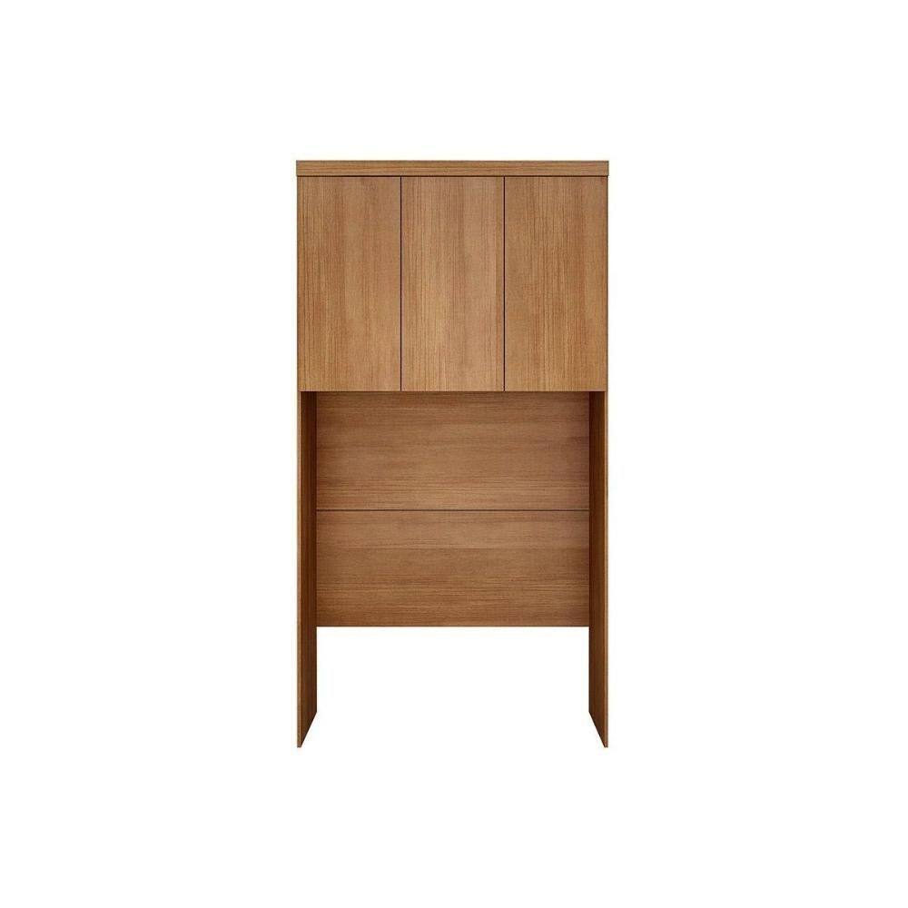 Módulo de Quarto Rizon Armário Ponte Aéreo Solteiro /Linea c/ 3 Portas Cumaru Ripado 3D - Novo Horizonte