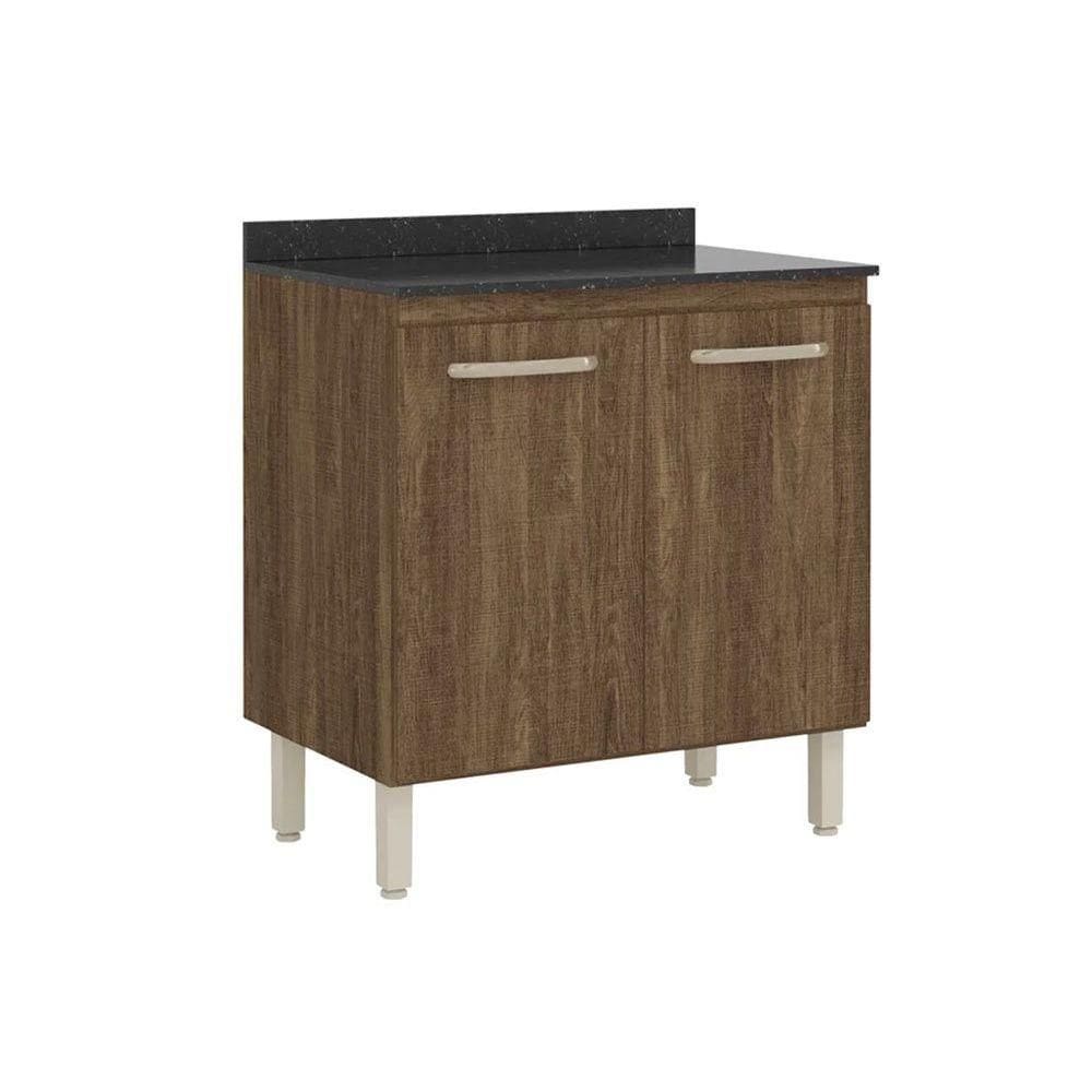 Balcão Cozinha p/ Cooktop c/ Tampo Loá c/ 2 Portas 80cm Evora - Nicioli