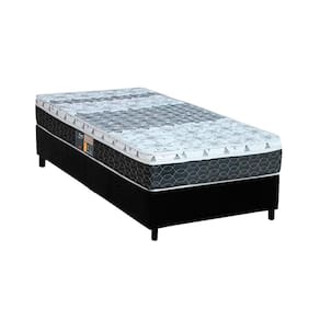 Conjunto Box Solteiro: Colchão Molas Castor Bonnel System Class + Base CRC Suede Black(88x188)