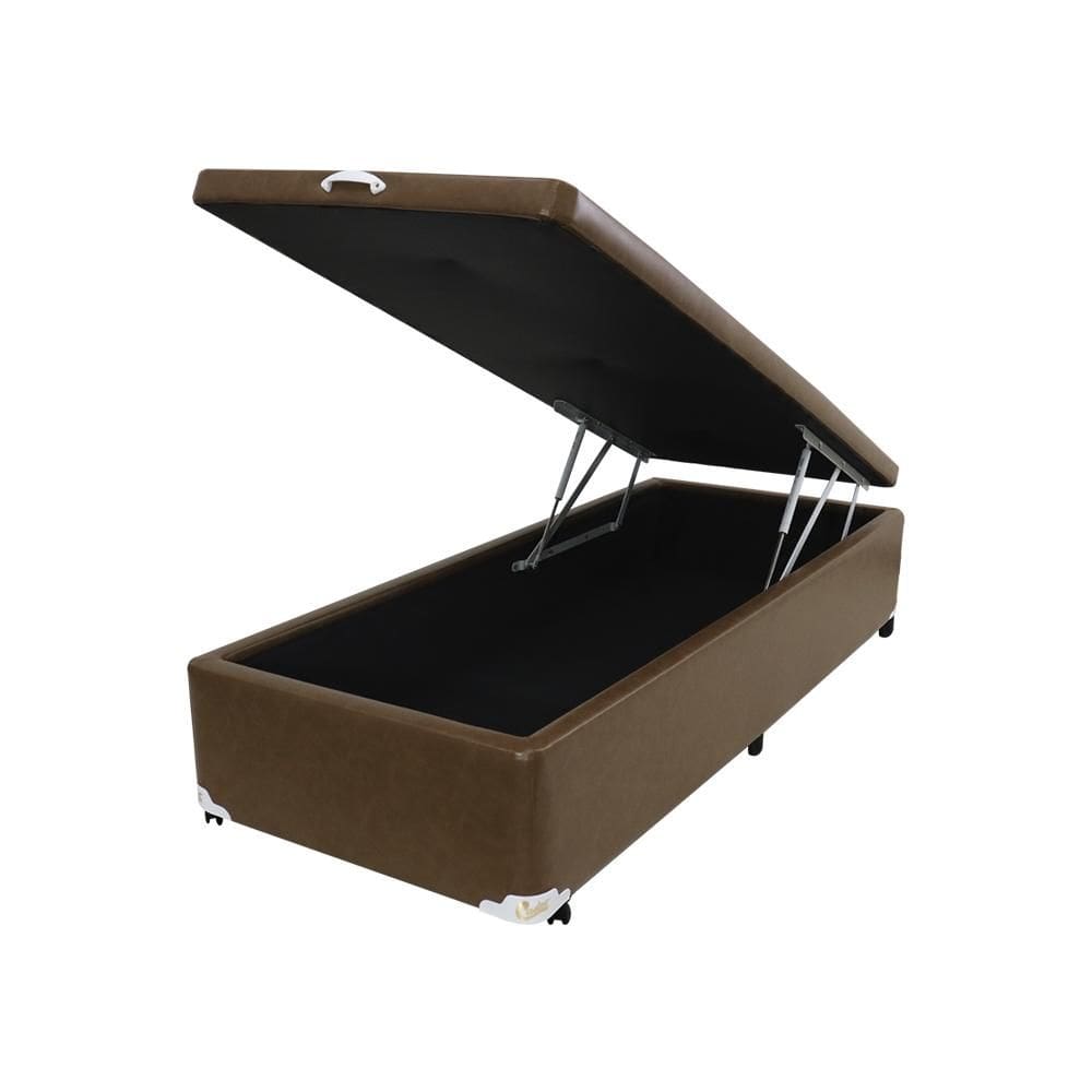 Box Baú Castor Solteiro Premium Caramelo 96x203x35cm