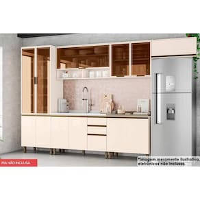 Cozinha Completa Connect 7 Peças (3Aéreos+2Balcões+1Paneleiro+1Complemento) C5P77 Off White - Henn