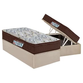 Cama Box Baú Solteiro: Colchão Ortopédico Ortobom D45 / EP ISO 150 Mega Firme + Base CRC Suede Clean(88x188)