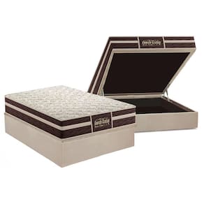 Cama Box Baú Casal: Colchão Ortopédico Probel Guarda Costas Extra Firme + Base CRC Suede Clean(138x188)
