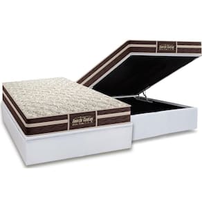 Cama Box Baú Casal: Colchão Ortopédico Probel Guarda Costas Extra Firme + Base CRC Courano White(138x188)