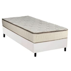 Conjunto Box Solteiro: Colchão Molas Luckspuma Bonnel Montreal + Base CRC Courano White (88x188)