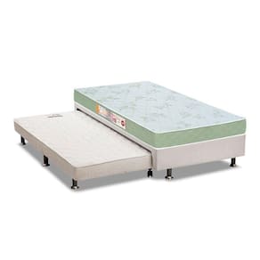Conjunto Box Solteiro: Colchão Espuma Castor D33 Sleep Max + Base CRC Courano White (88x188)