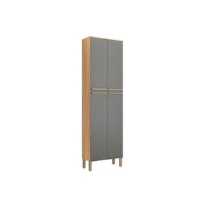 Módulo Cozinha Ronipa Nápoli Prime Paneleiro c/ 4 Portas 66X222cm Amendoa/Grafite-Ronipa