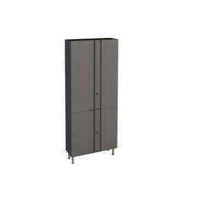 Multiuso Lavanderia Armário Multibox Aço 4 Portas c/Chave 80x193cm Preto/Cinza - Telasul