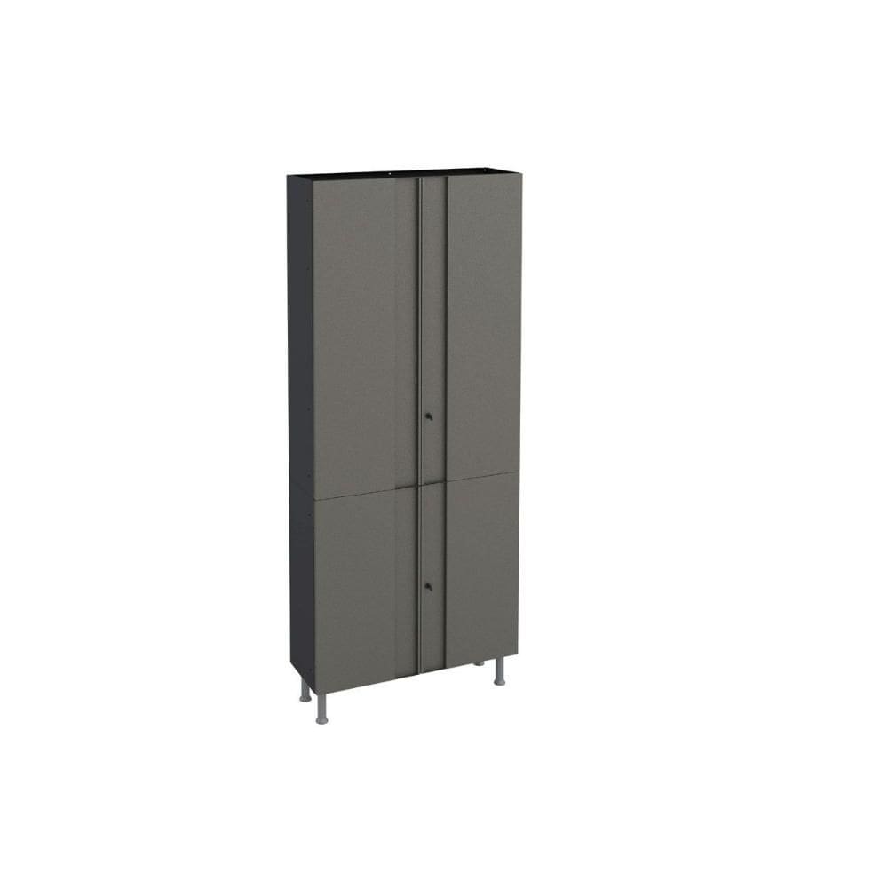 Multiuso Lavanderia Armário Multibox Aço 4 Portas c/Chave 80x193cm Preto/Cinza - Telasul