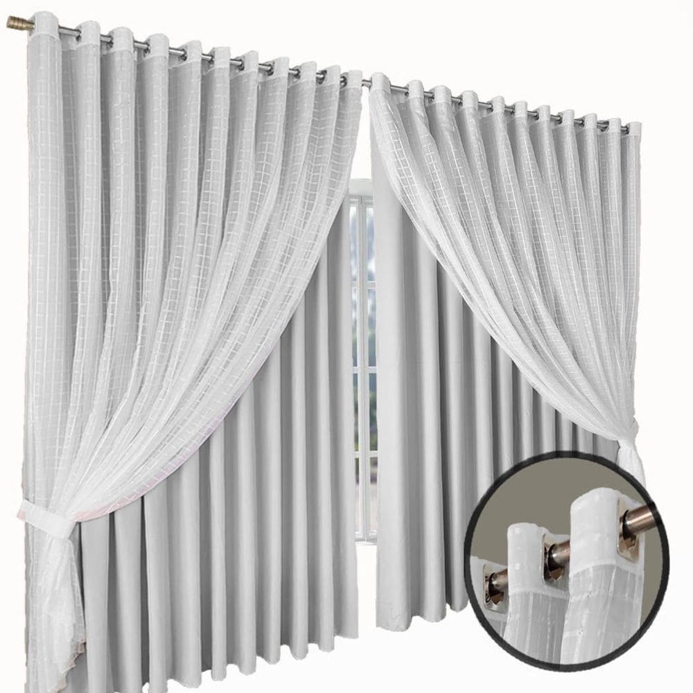 cortina quarto para sala e blecaute Jade 8,00 x 2,90 branco